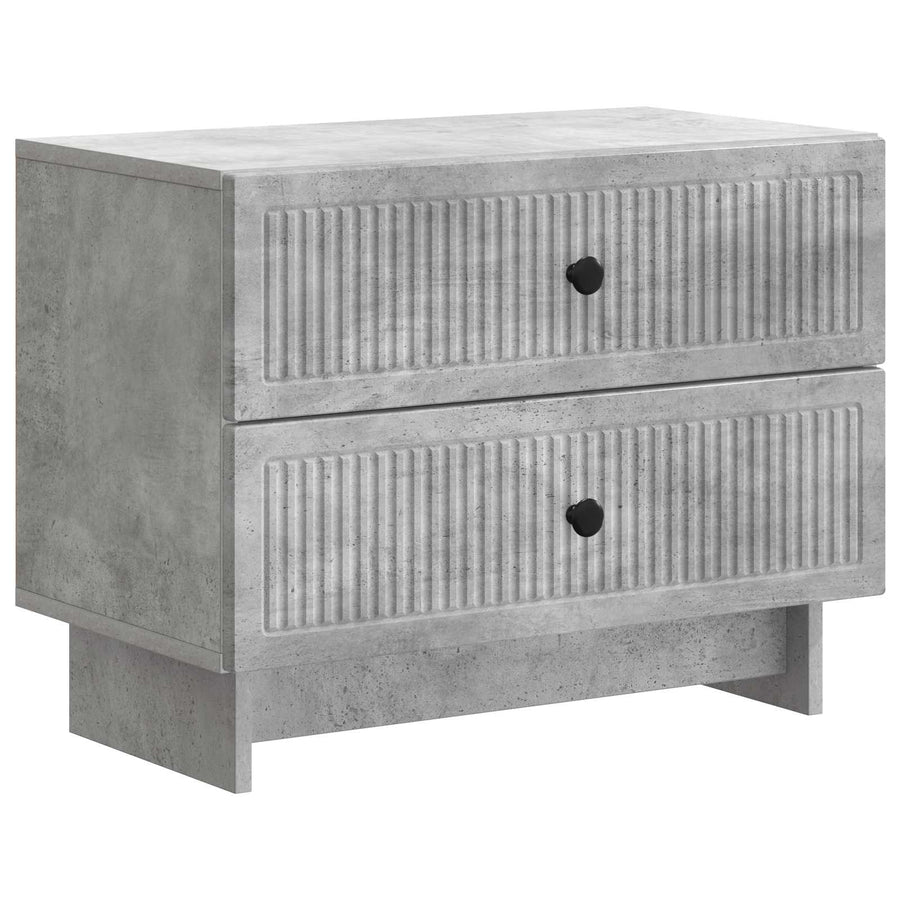 Nachtkastje Betongrijs 62 x 34,5 x 47,5 cm Bewerkt hout