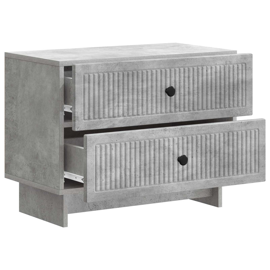 Nachtkastje Betongrijs 62 x 34,5 x 47,5 cm Bewerkt hout