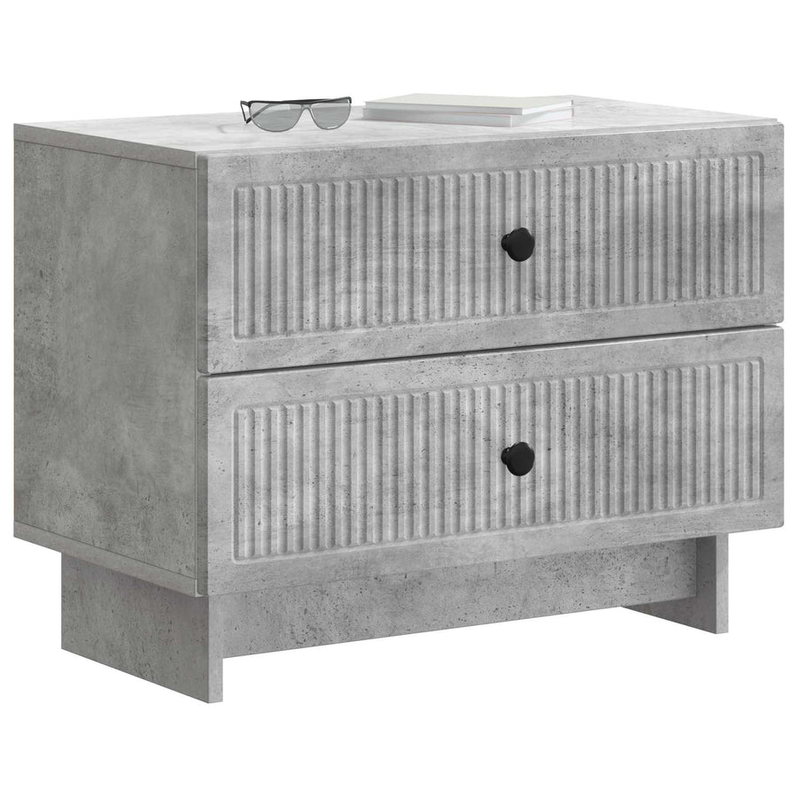 Nachtkastje Betongrijs 62 x 34,5 x 47,5 cm Bewerkt hout