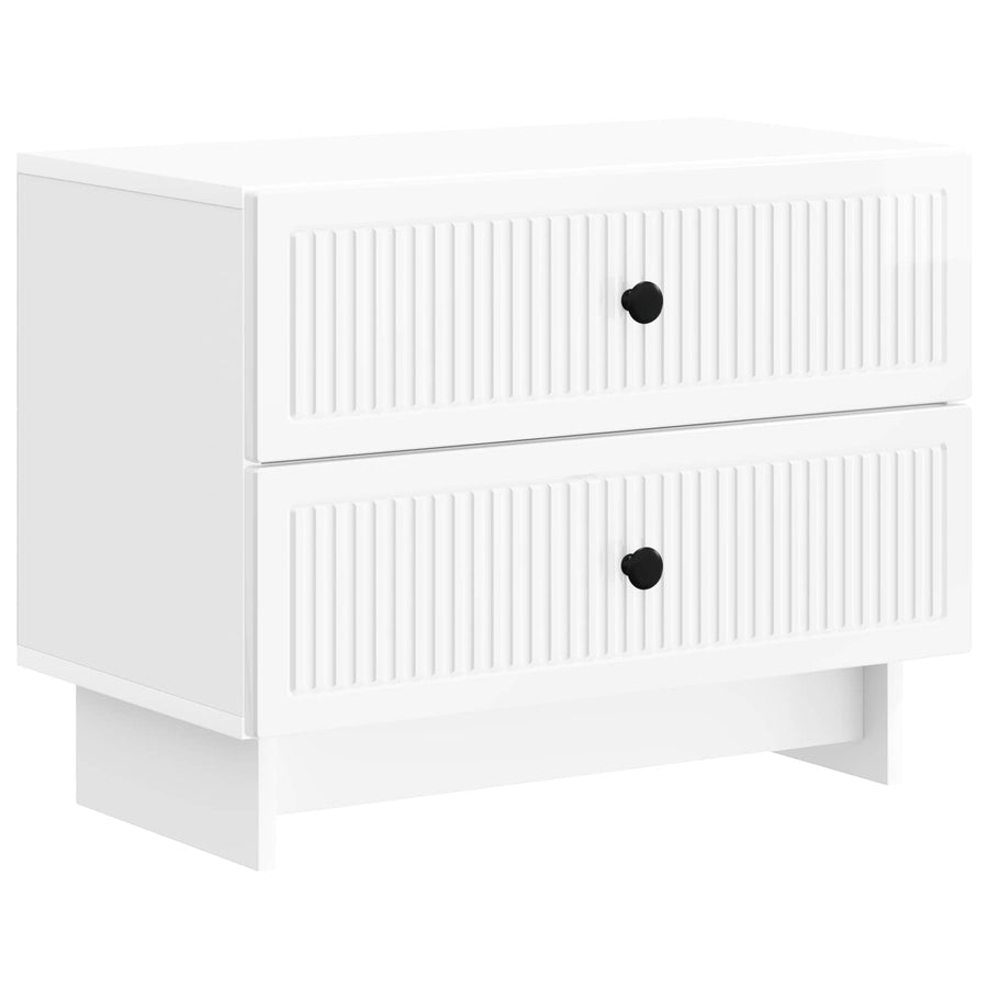 Nachtkastje Hoogglans Wit 62 x 34,5 x 47,5 cm Bewerkt hout