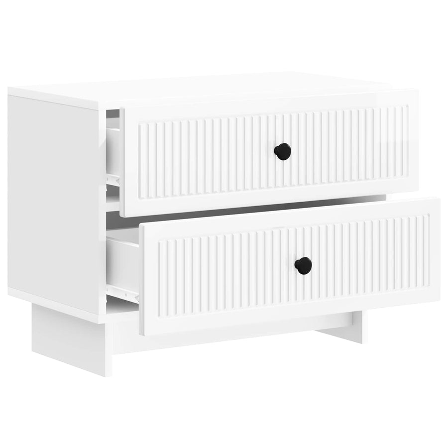 Nachtkastje Hoogglans Wit 62 x 34,5 x 47,5 cm Bewerkt hout