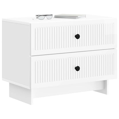 Nachtkastje Hoogglans Wit 62 x 34,5 x 47,5 cm Bewerkt hout