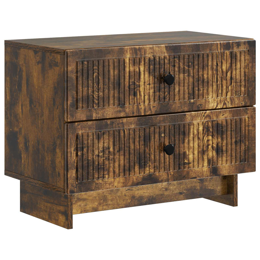 Nachtkastje Gerookt eiken 62 x 34,5 x 47,5 cm Bewerkt hout