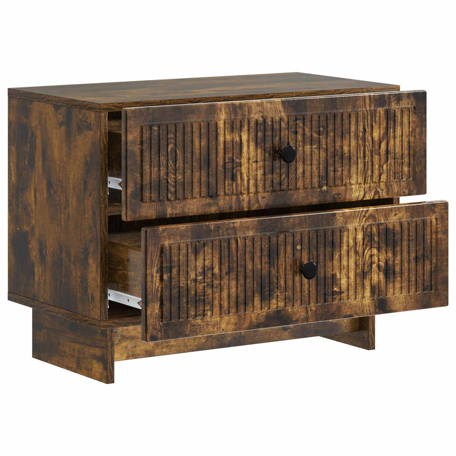 Nachtkastje Gerookt eiken 62 x 34,5 x 47,5 cm Bewerkt hout