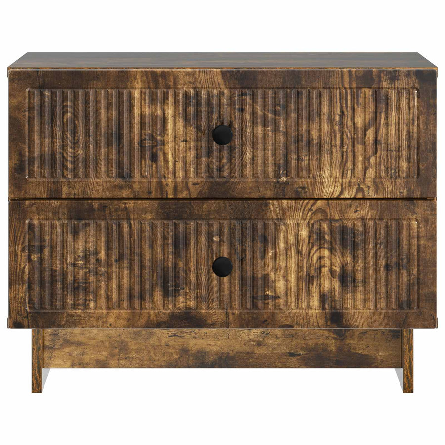 Nachtkastje Gerookt eiken 62 x 34,5 x 47,5 cm Bewerkt hout