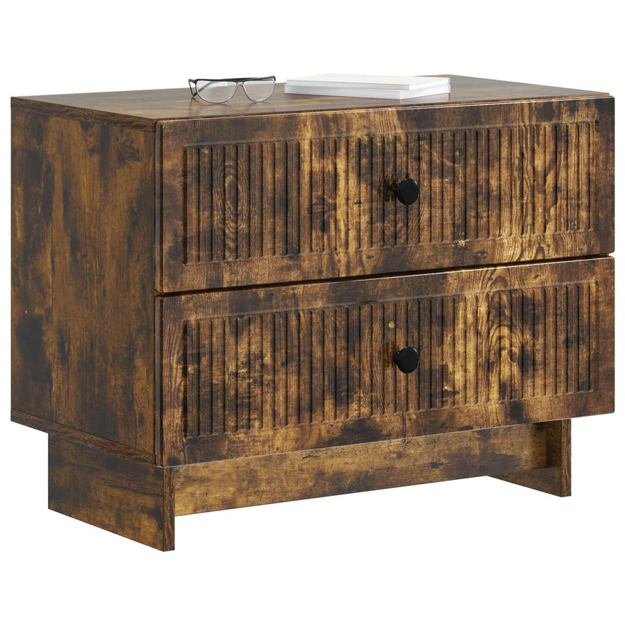 Nachtkastje Gerookt eiken 62 x 34,5 x 47,5 cm Bewerkt hout