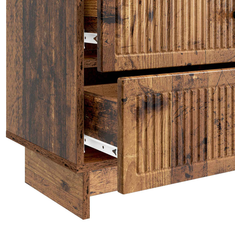 Nachtkastje met lade Oud hout 62 x 34,5 x 47,5 cm Bewerkt hout