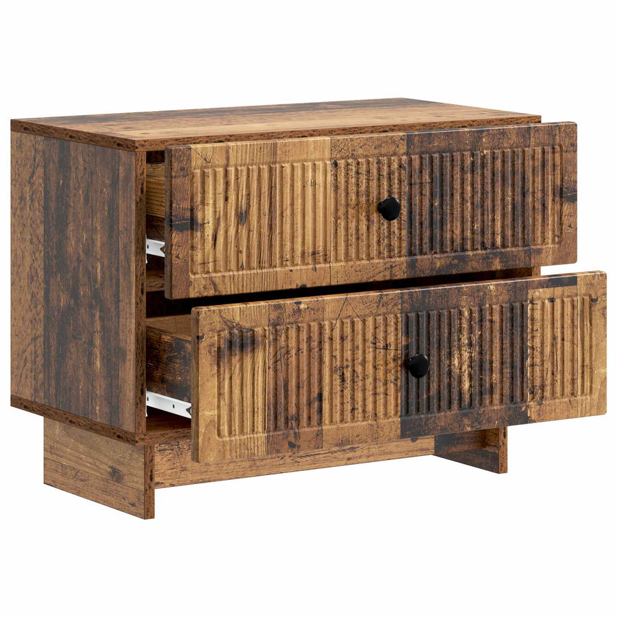 Nachtkastje met lade Oud hout 62 x 34,5 x 47,5 cm Bewerkt hout