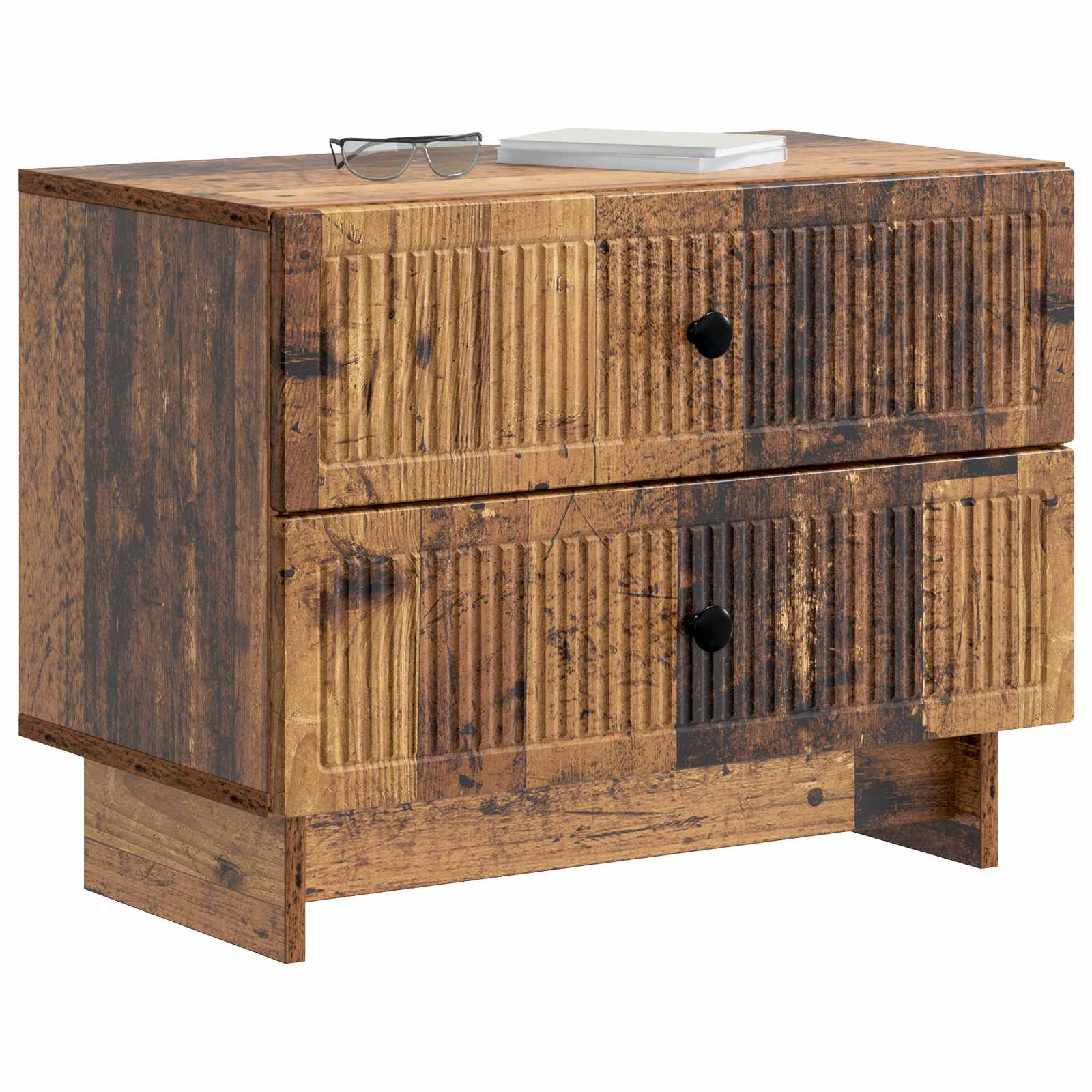 Nachtkastje met lade Oud hout 62 x 34,5 x 47,5 cm Bewerkt hout