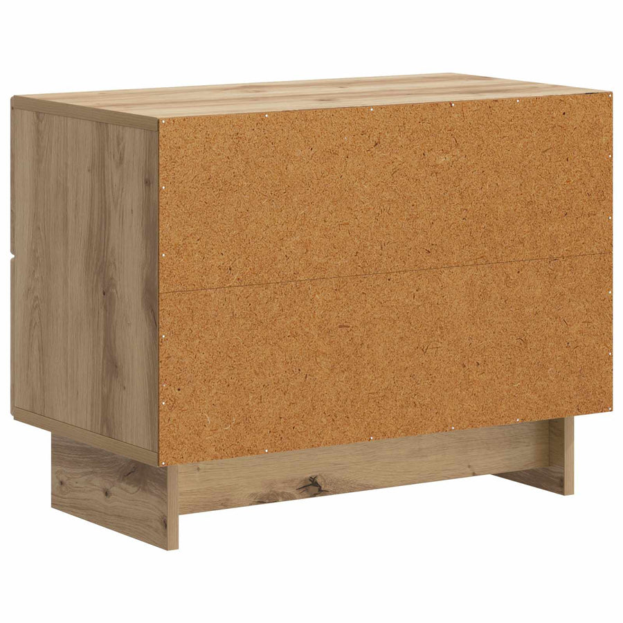 Nachtkastje Artisanaal eiken 62 x 34,5 x 47,5 cm Bewerkt hout