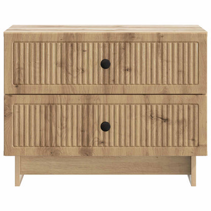 Nachtkastje Artisanaal eiken 62 x 34,5 x 47,5 cm Bewerkt hout