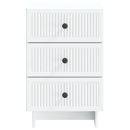 Nachtkastje met lade Wit 43 x 41 x 66,5 cm Bewerkt hout