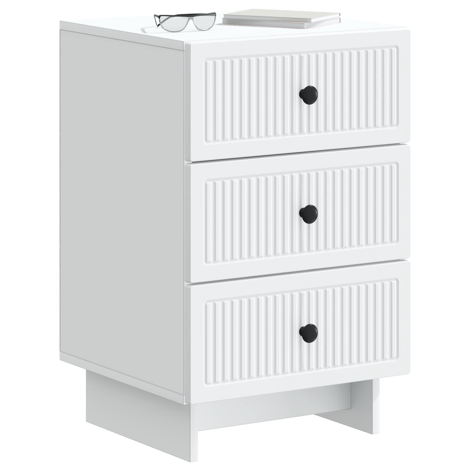 Nachtkastje met lade Wit 43 x 41 x 66,5 cm Bewerkt hout