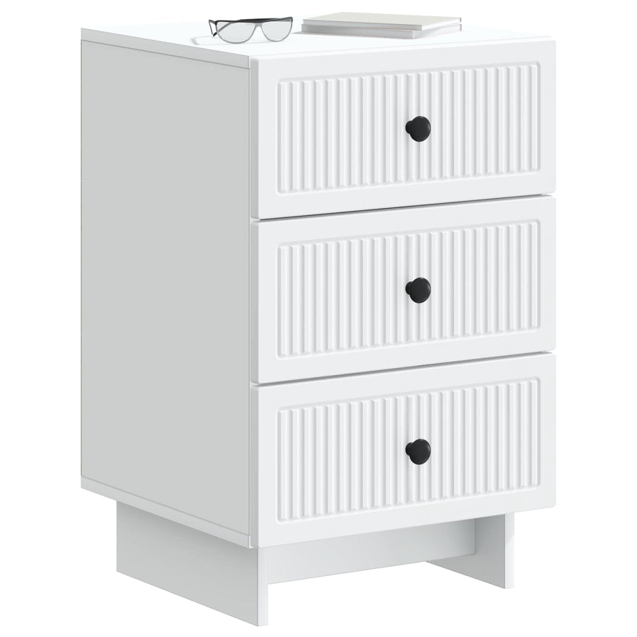 Nachtkastje met lade Wit 43 x 41 x 66,5 cm Bewerkt hout