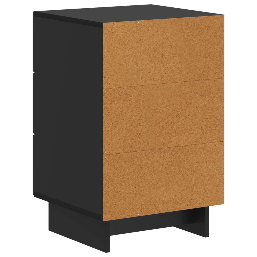 Nachtkastje met lade Zwart 43 x 41 x 66,5 cm Bewerkt hout