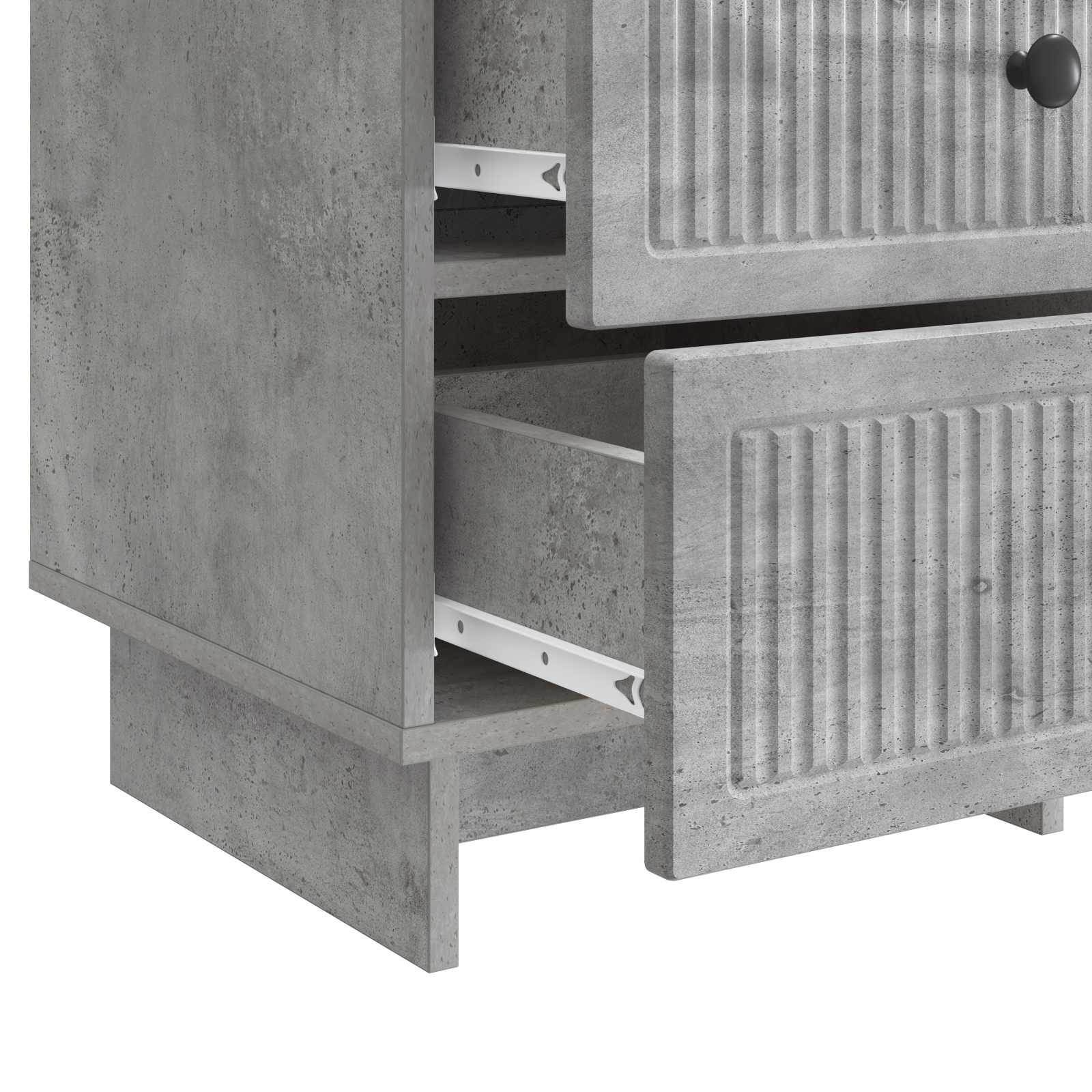 Nachtkastje met lade Betongrijs 43 x 41 x 66,5 cm Bewerkt hout