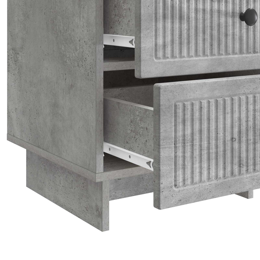 Nachtkastje met lade Betongrijs 43 x 41 x 66,5 cm Bewerkt hout