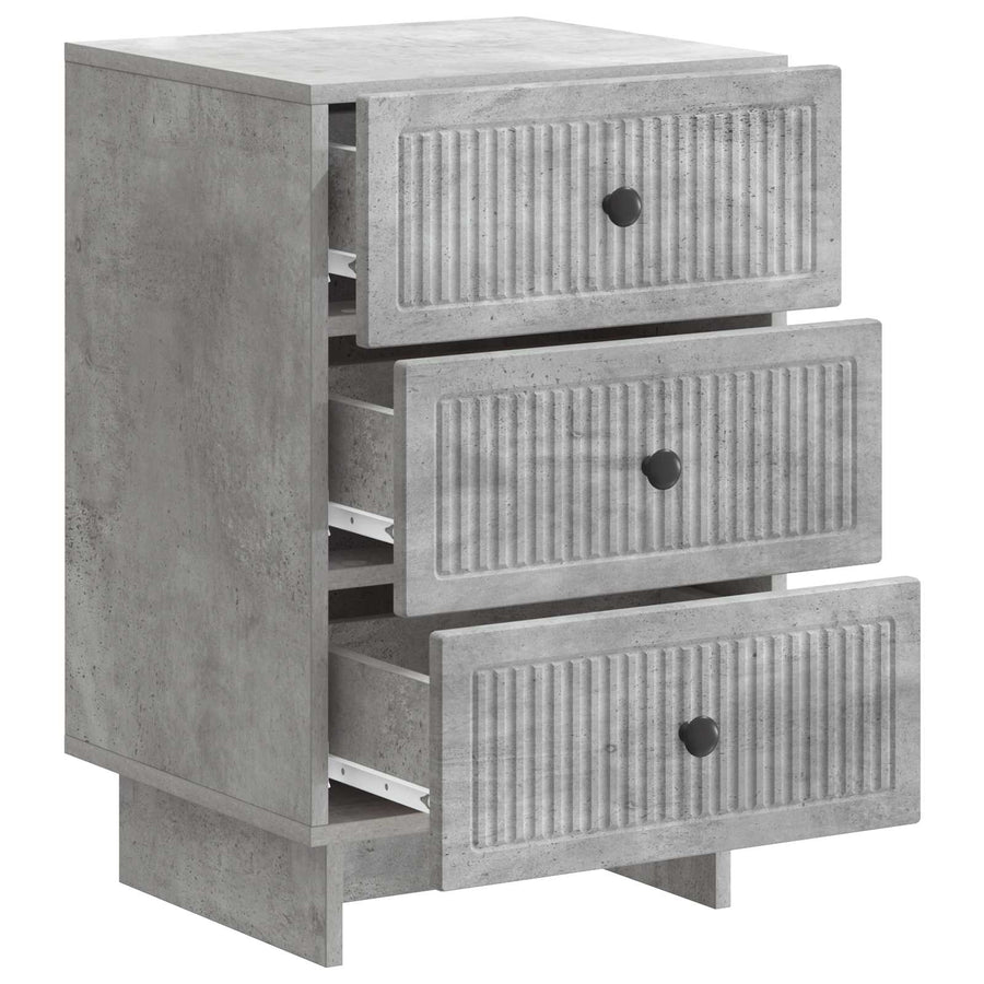 Nachtkastje met lade Betongrijs 43 x 41 x 66,5 cm Bewerkt hout