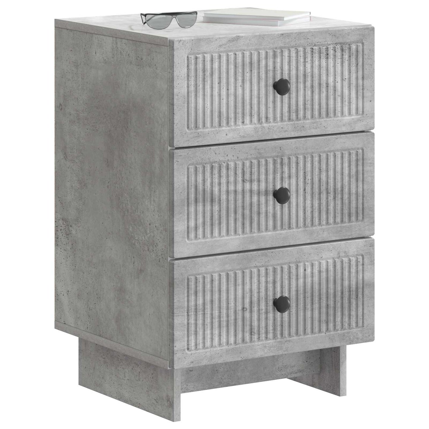 Nachtkastje met lade Betongrijs 43 x 41 x 66,5 cm Bewerkt hout