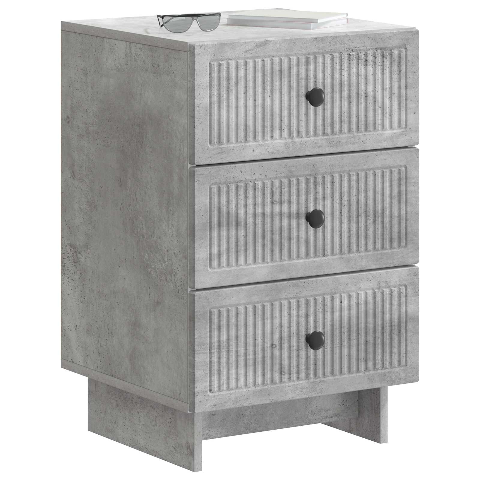 Nachtkastje met lade Betongrijs 43 x 41 x 66,5 cm Bewerkt hout