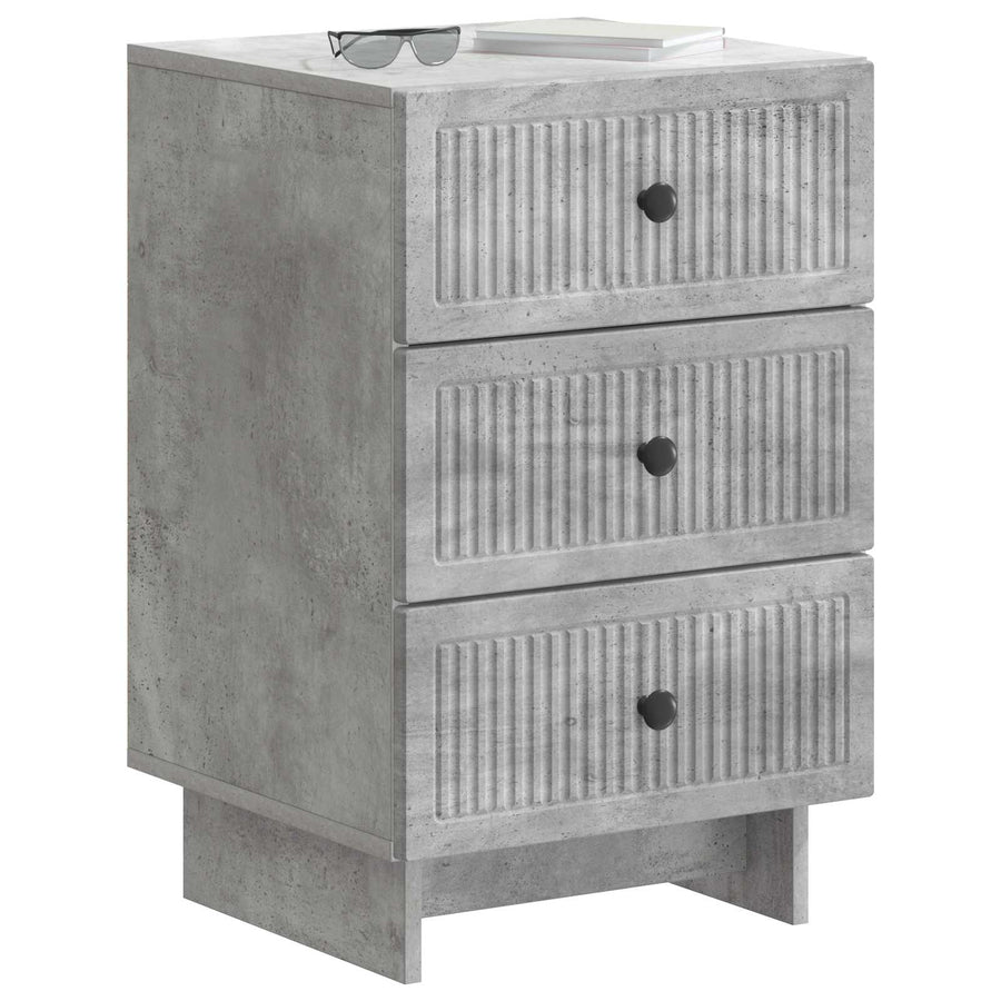 Nachtkastje met lade Betongrijs 43 x 41 x 66,5 cm Bewerkt hout