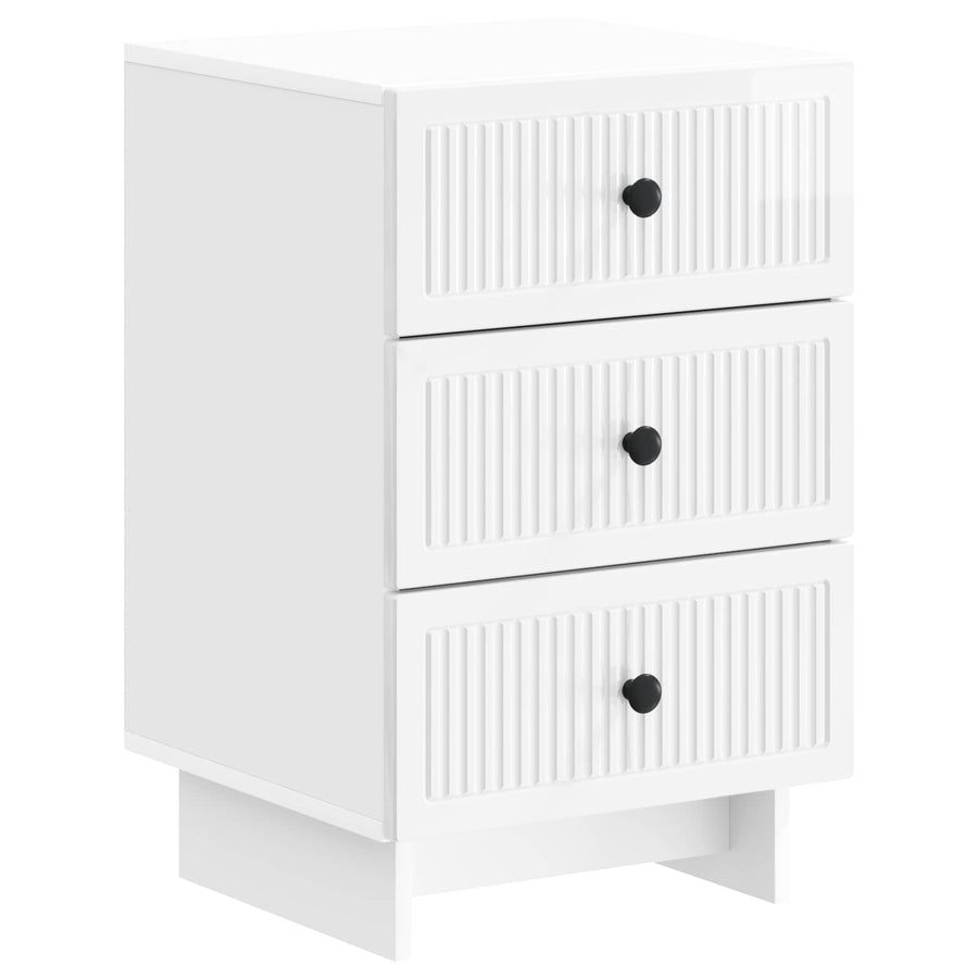 Nachtkastje Hoogglans Wit 43 x 41 x 66,5 cm Bewerkt hout