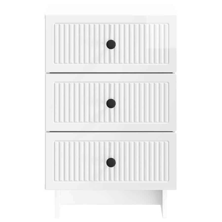 Nachtkastje Hoogglans Wit 43 x 41 x 66,5 cm Bewerkt hout