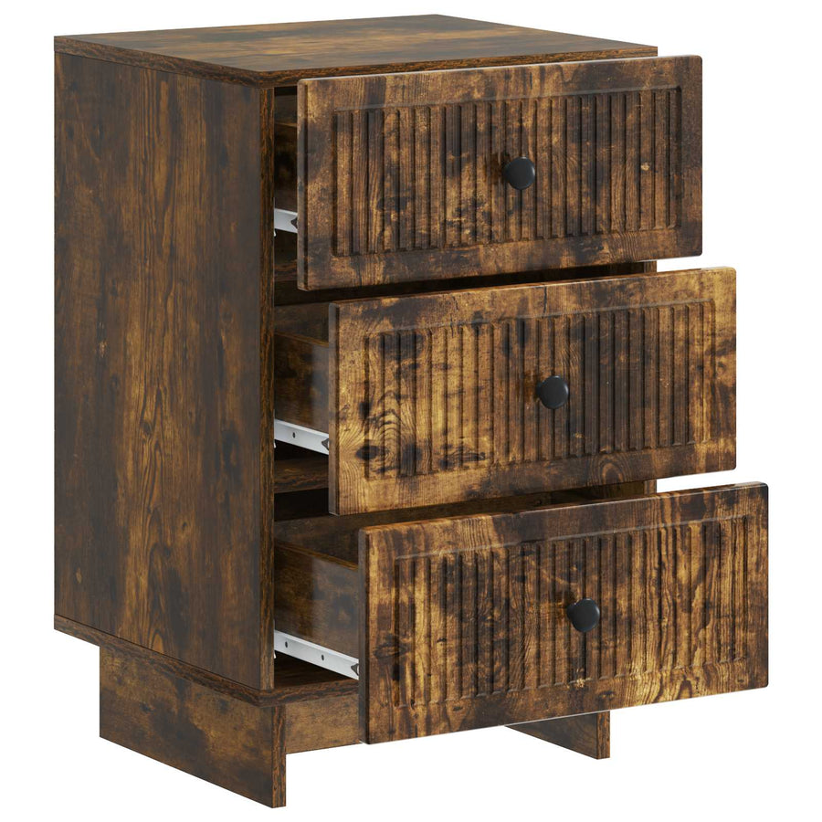Nachtkastje Gerookt eiken 43 x 41 x 66,5 cm Bewerkt hout