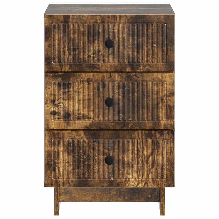 Nachtkastje Gerookt eiken 43 x 41 x 66,5 cm Bewerkt hout