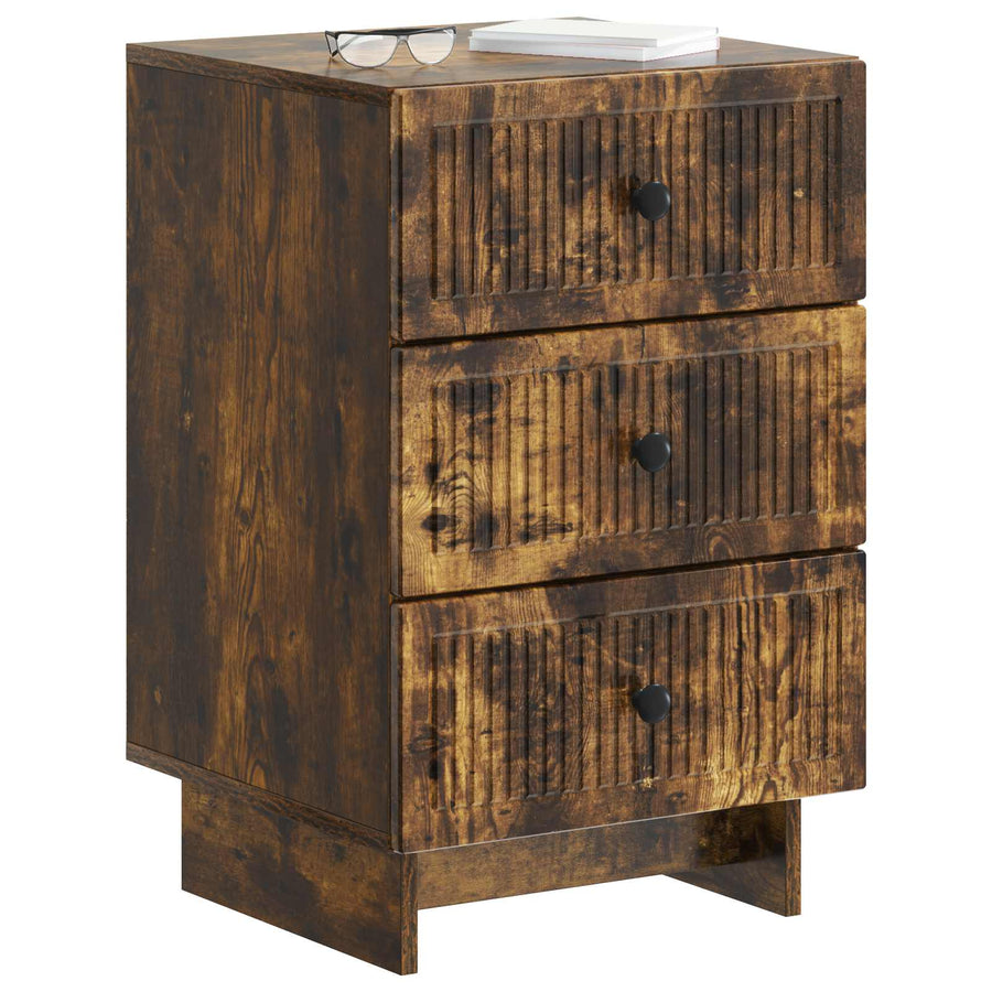 Nachtkastje Gerookt eiken 43 x 41 x 66,5 cm Bewerkt hout