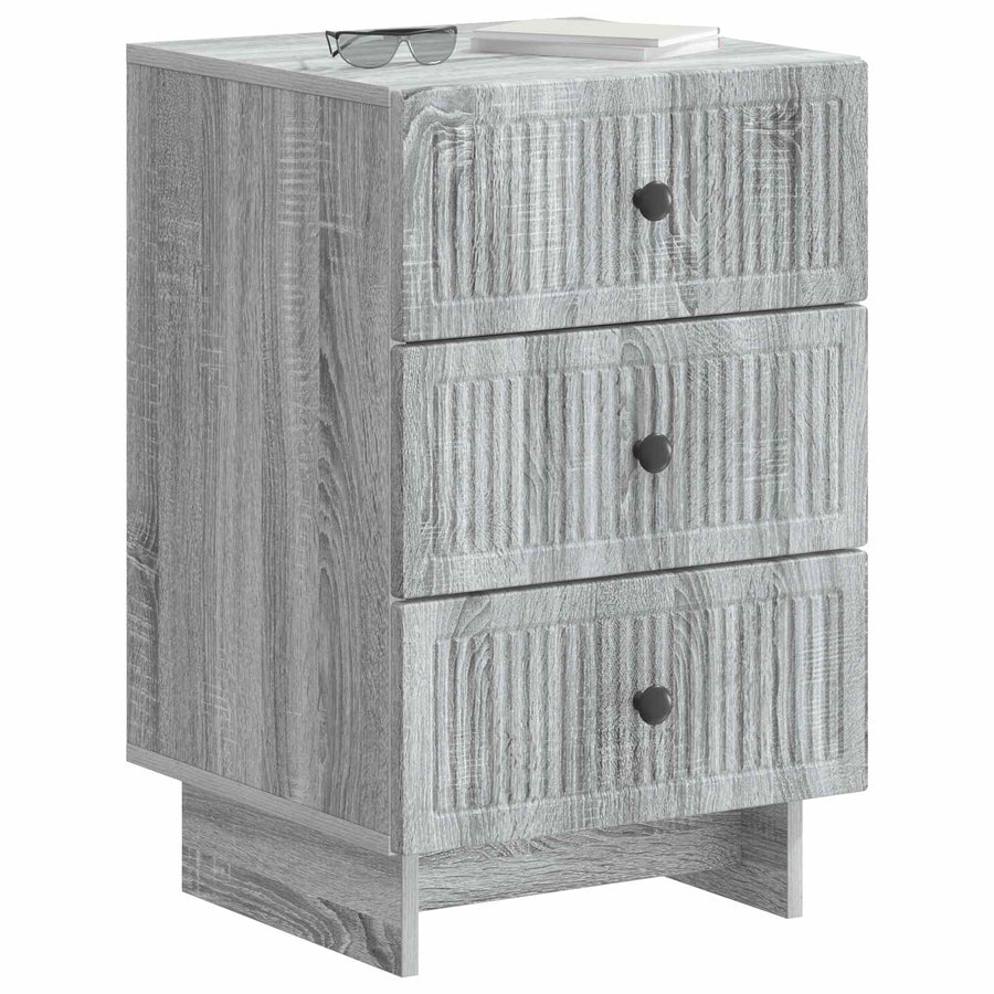 Nachtkastje Grijs sonoma 43 x 41 x 66,5 cm Bewerkt hout
