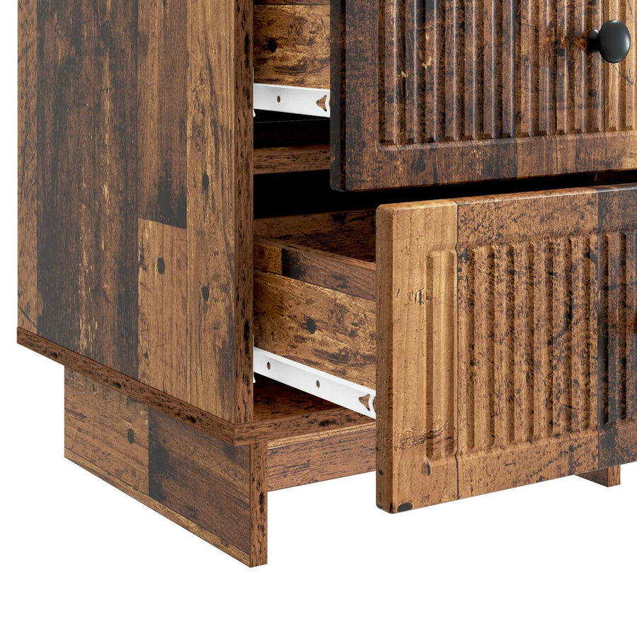 Nachtkastje met lade Oud hout 43 x 41 x 66,5 cm Bewerkt hout
