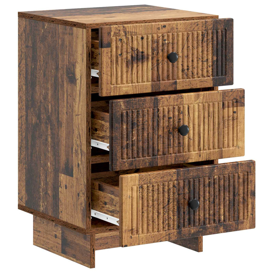 Nachtkastje met lade Oud hout 43 x 41 x 66,5 cm Bewerkt hout