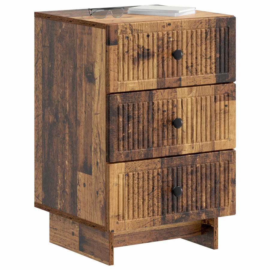 Nachtkastje met lade Oud hout 43 x 41 x 66,5 cm Bewerkt hout