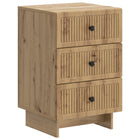 Nachtkastje bewerkt hout 43x41x66,5 cm artisanaal eiken