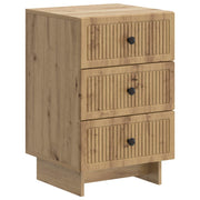 Nachtkastje bewerkt hout 43x41x66,5 cm artisanaal eiken