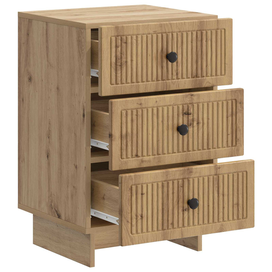 Nachtkastje Artisanaal eiken 43 x 41 x 66,5 cm Bewerkt hout