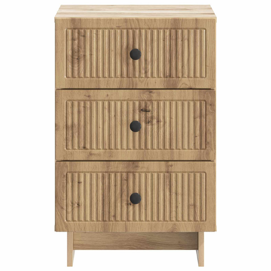 Nachtkastje Artisanaal eiken 43 x 41 x 66,5 cm Bewerkt hout