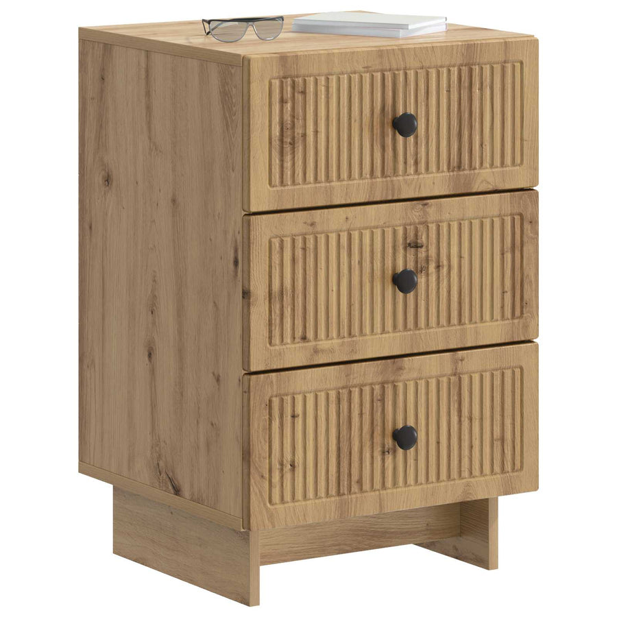 Nachtkastje Artisanaal eiken 43 x 41 x 66,5 cm Bewerkt hout