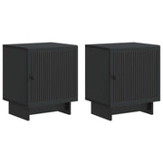 Nachtkastje 2 stuks 43x34,5x50 cm bewerkt hout zwart