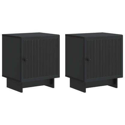 Nachtkastje 2 pcs Zwart 43 x 34,5 x 50 cm Bewerkt hout