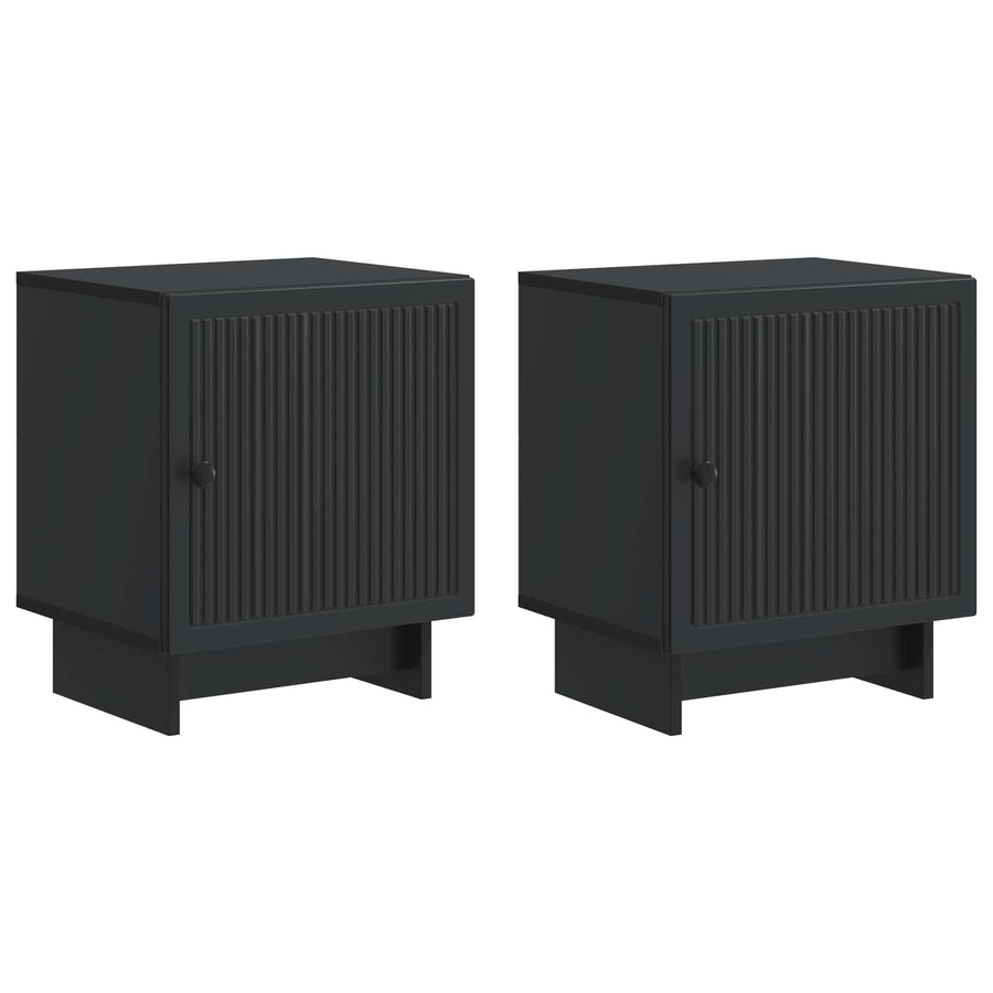 Nachtkastje 2 pcs Zwart 43 x 34,5 x 50 cm Bewerkt hout