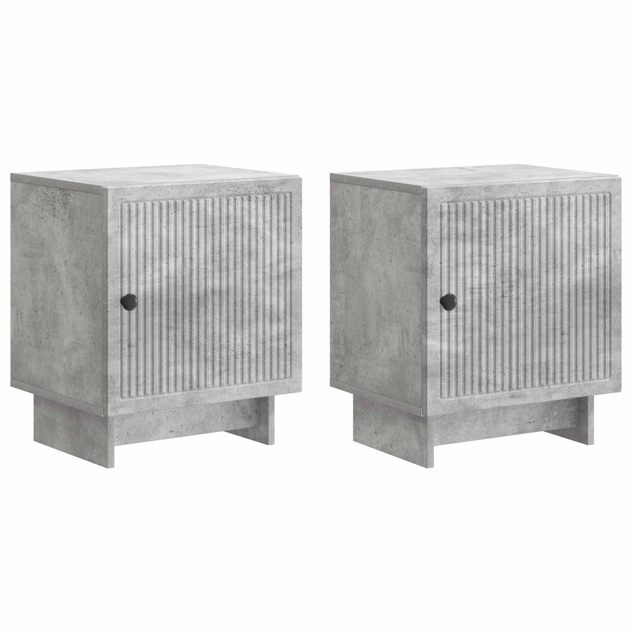 Nachtkastje 2 pcs Betongrijs 43 x 34,5 x 50 cm Bewerkt hout