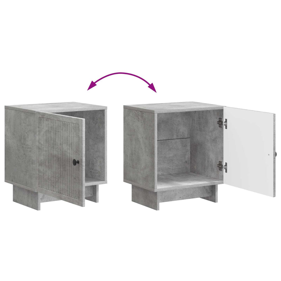 Nachtkastje 2 pcs Betongrijs 43 x 34,5 x 50 cm Bewerkt hout