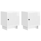 Nightstand 2 pcs High Gloss White 43 x 34.5 x 50 cm Engineered Wood