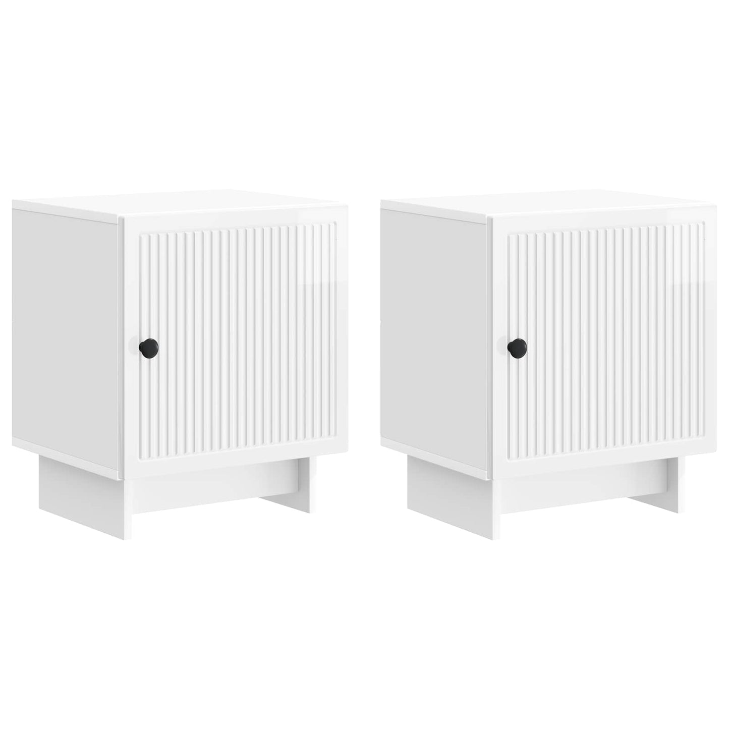 Nachtkastje 2 pcs Hoogglans Wit 43 x 34,5 x 50 cm Bewerkt hout