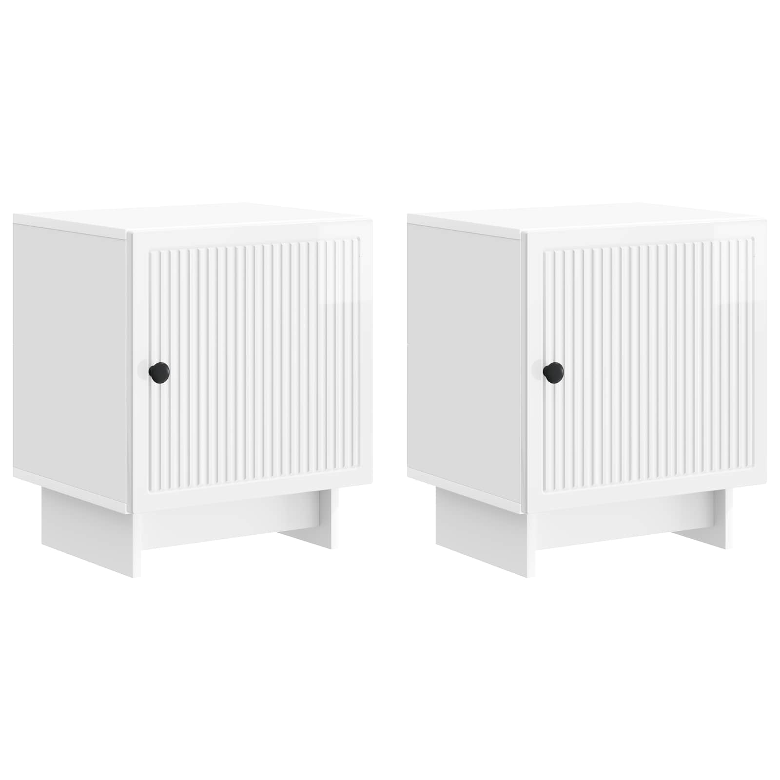 Nachtkastje 2 pcs Hoogglans Wit 43 x 34,5 x 50 cm Bewerkt hout