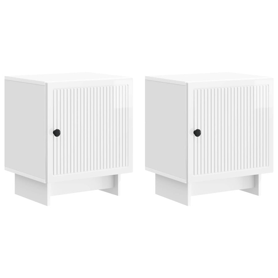 Nachtkastje 2 pcs Hoogglans Wit 43 x 34,5 x 50 cm Bewerkt hout