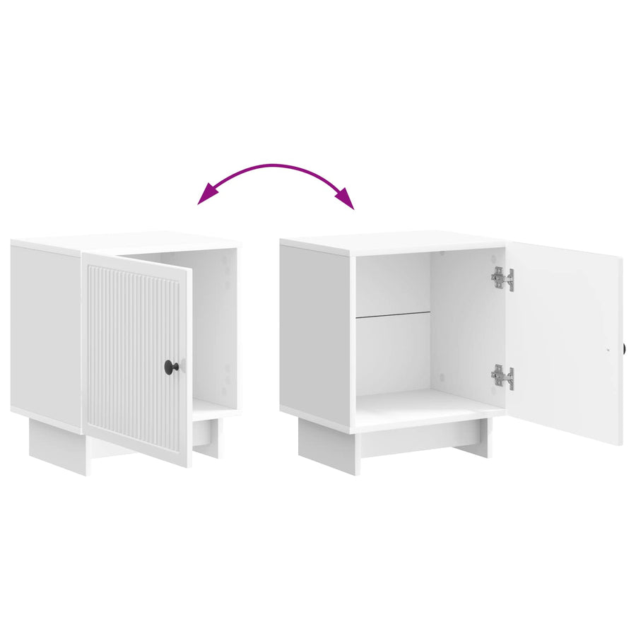 Nachtkastje 2 pcs Hoogglans Wit 43 x 34,5 x 50 cm Bewerkt hout