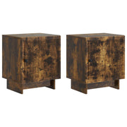 Nachtkastje gerookt eiken 43x34,5x50 cm set van 2